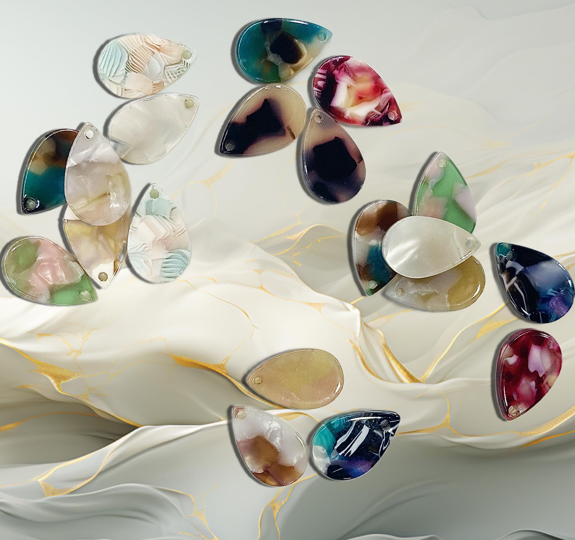 KTGCOZS Pack of 50 Spinner Blade Bait Kit DIY Fishing Lure Making Tool Fishing Accessories 12 * 11mm