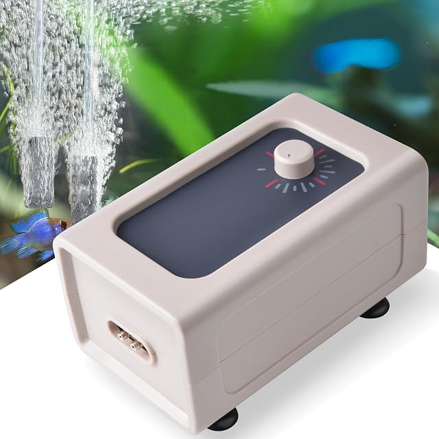 HITOP 5W/7W Large Aquarium Air Pump, 110GPH/160GPH Quiet and Powerful Fish Tank Air Pump, Adjustable Aquarium Oxygen Aerator for 20-300Gallon Tank/Hydroponics with Complete Accessories