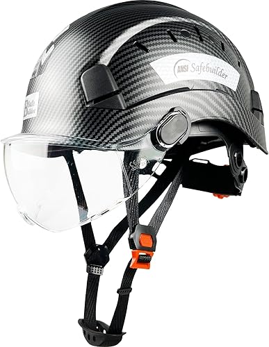 SAFEBUILDER CR06X+V Casco de seguridad industrial con visera ABS casco duro ventilado cascos de fibra de carbono patrón construcción trabajo