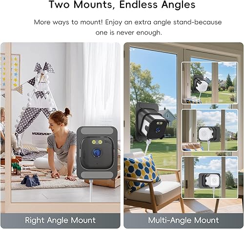 Miniatura 3 de ANYQOO Cámara de ventana de 3 MP 2K, seguridad para interiores y exteriores, cámara WiFi de 2.4 GHz y 5 GHz para seguridad del hogar, visión