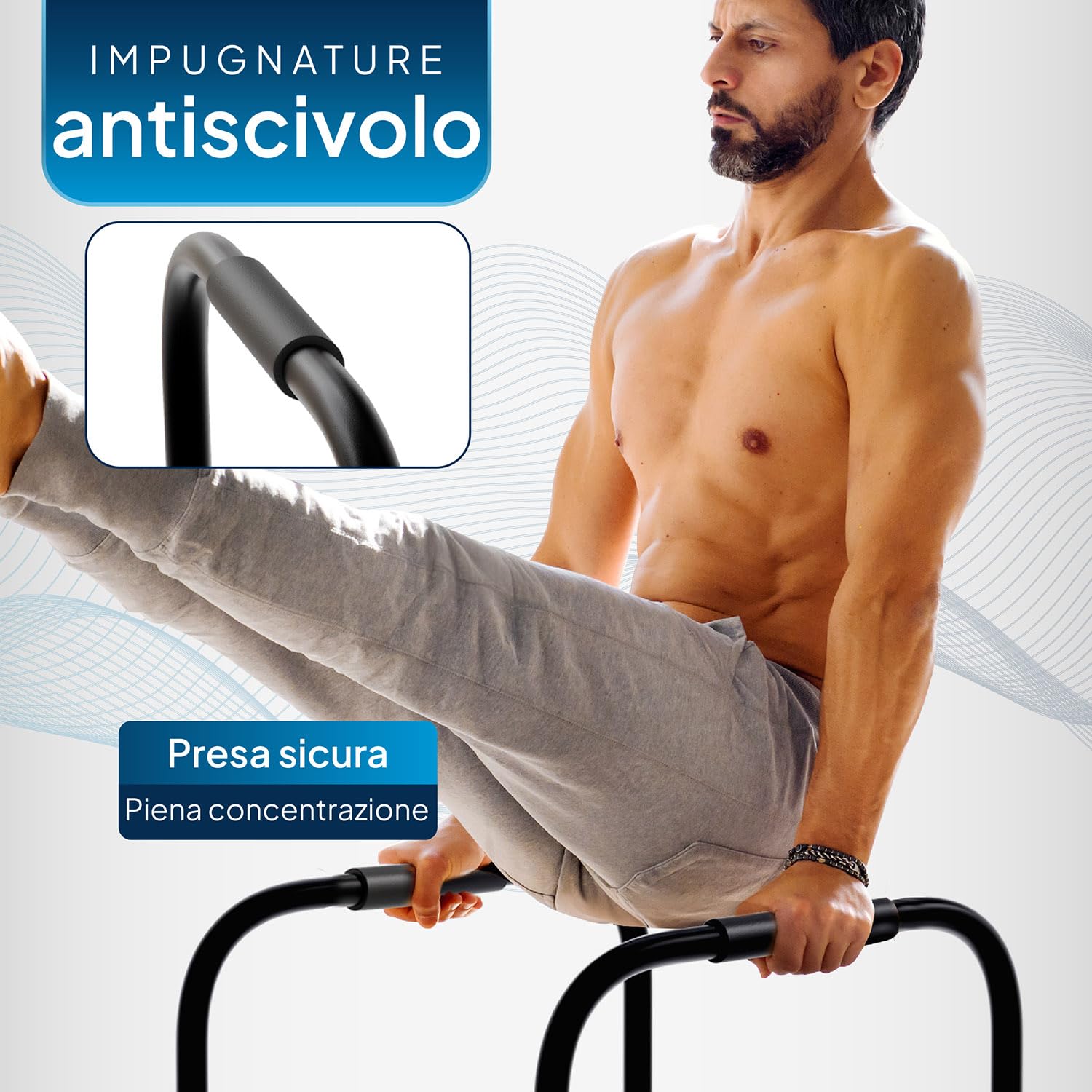 ArtSport Sbarra per Dips - Stazione Dip fino a 500 kg - Maniglie Push Up - Barra Fitness Regolabile - Push Up Bar Casa - Nero