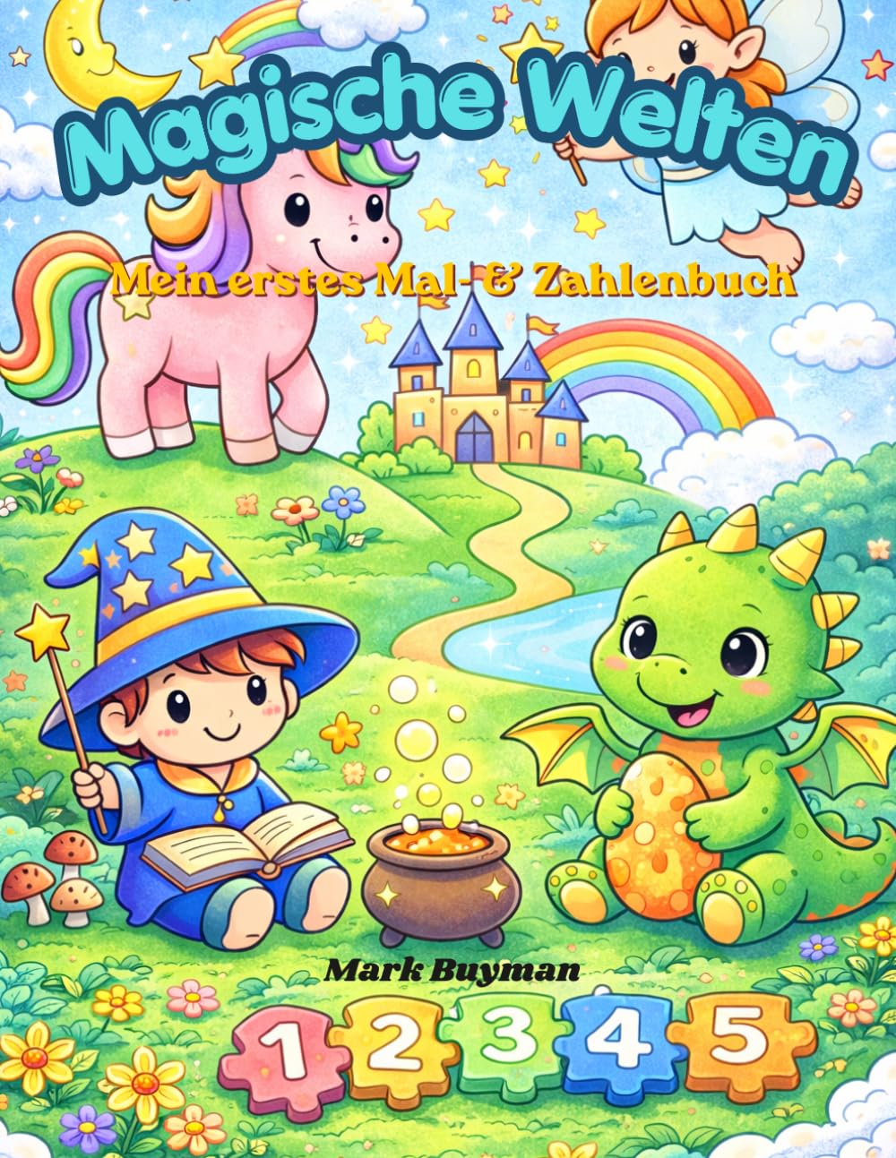 Magische Welten: Mein erstes Mal- & Zahlenbuch