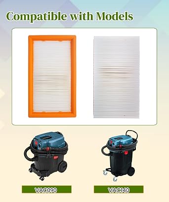VF130H Flat HEPA Filter Fits For Bosch VAC090A and VAC140A Series Dust Extractors,1 Pack