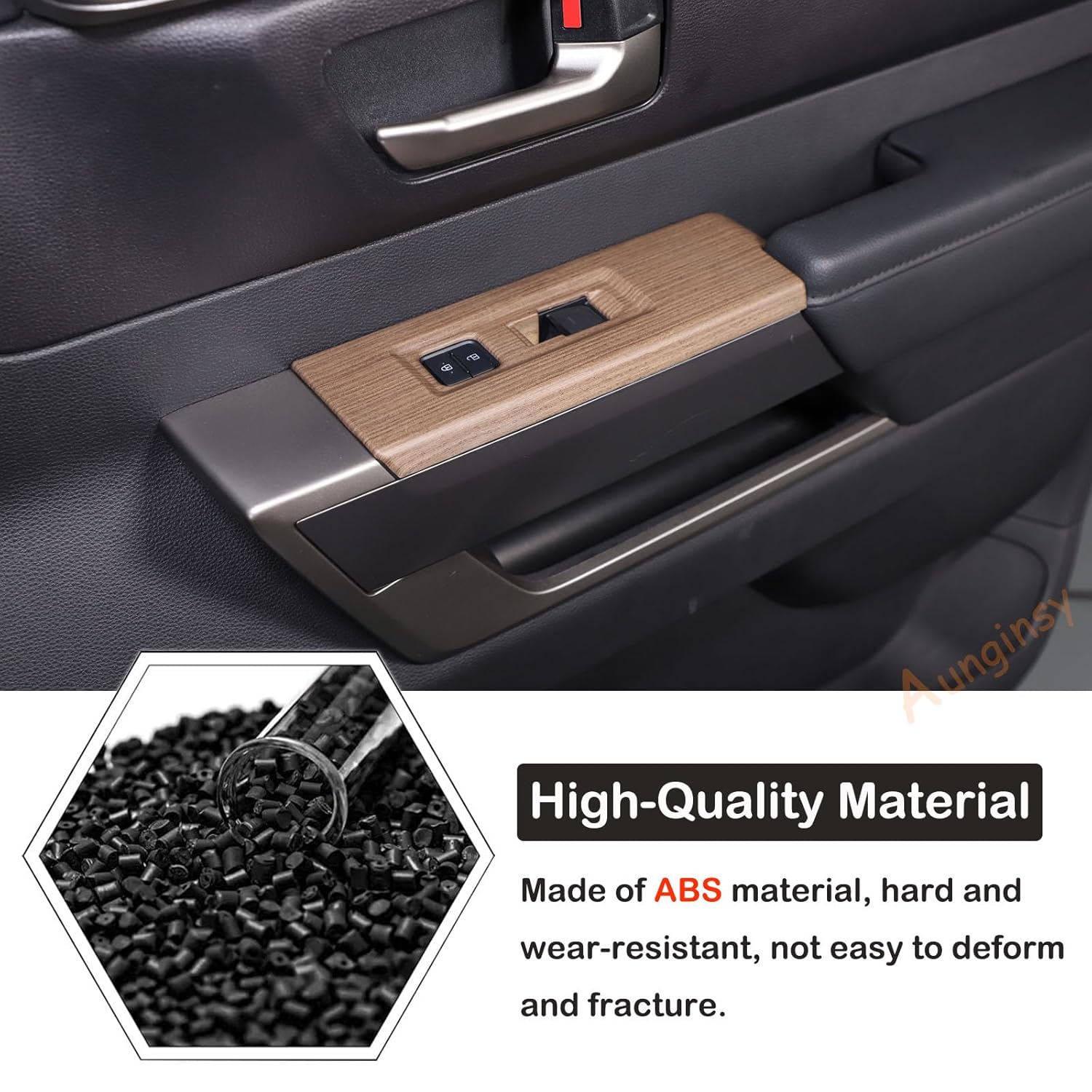 Aunginsy Car Door Window Glass Lift Button Panel Trim Cover Compatible with Toyota Tundra/Sequoia 2022-2026, Car Front and Rear Doors Armrest Window Control Switch Decorative Frame Sticker Accessories