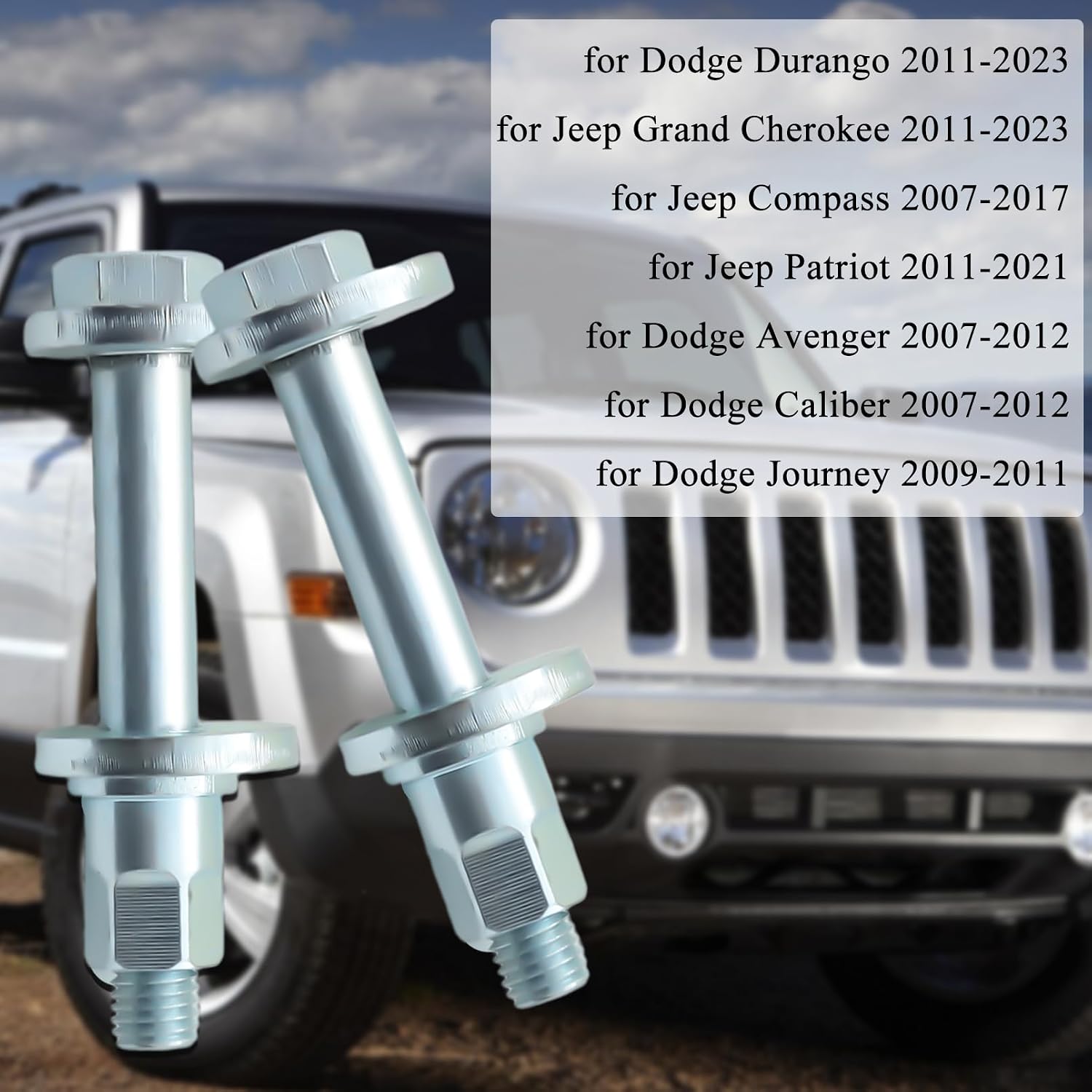 2PCS Rear Toe Link Alignment Bolts for 2011-2014 Chrysler 200 Sebring, and Fit for Jeep Patriot Compass Grand Cherokee Replace 06508486AA 6508486AA
