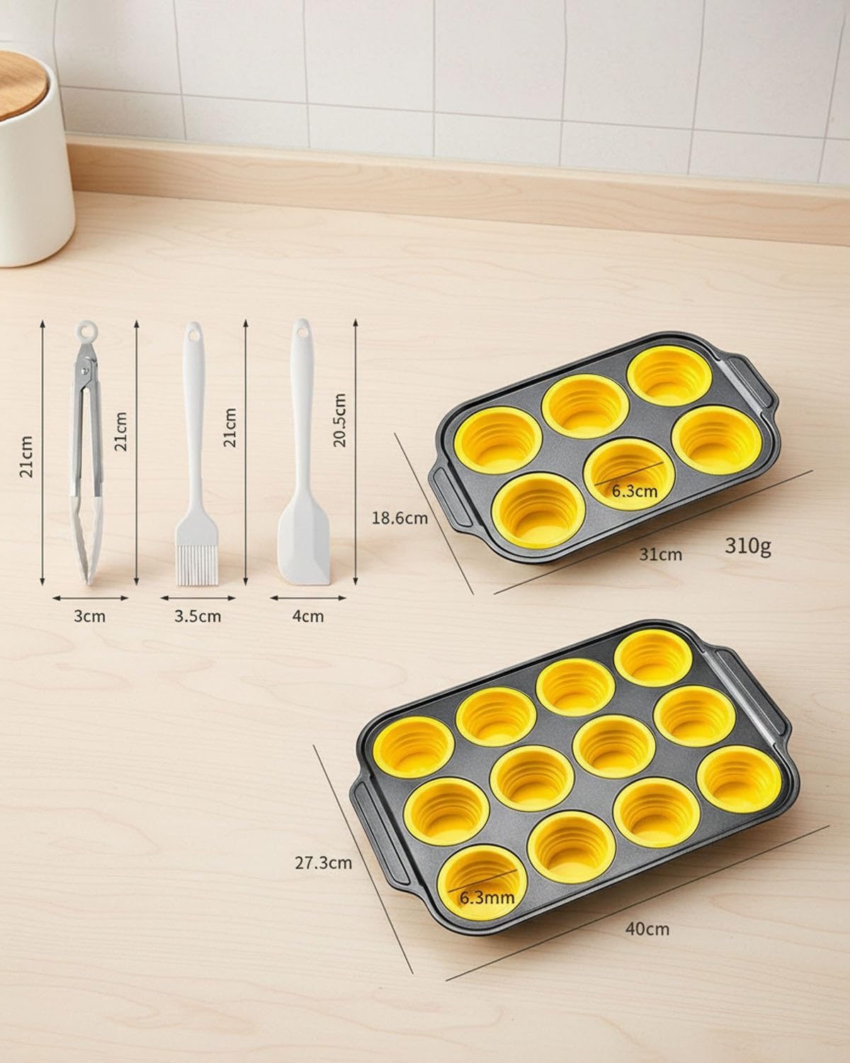 Squeeze Silicone Muffin Pans for Baking 6/12-Cavity Oven Cake Mold Reusable DIY Non-stick Whoopie Pie Pan Bakeware Tray Easy to Pop for Cupcakes Mini Treats Hamburger Sandwiches Making