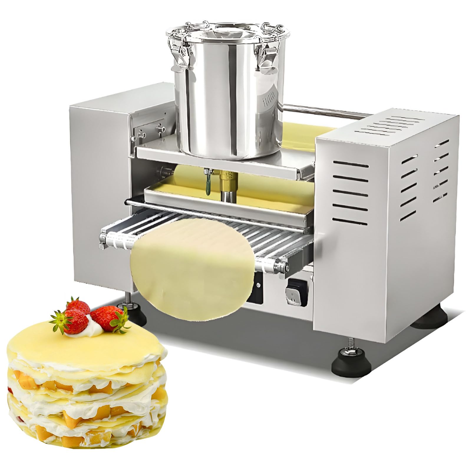 Machine Professionnelle Automatique en Acier Inoxydable pour Mille-crêpes, Dia6”