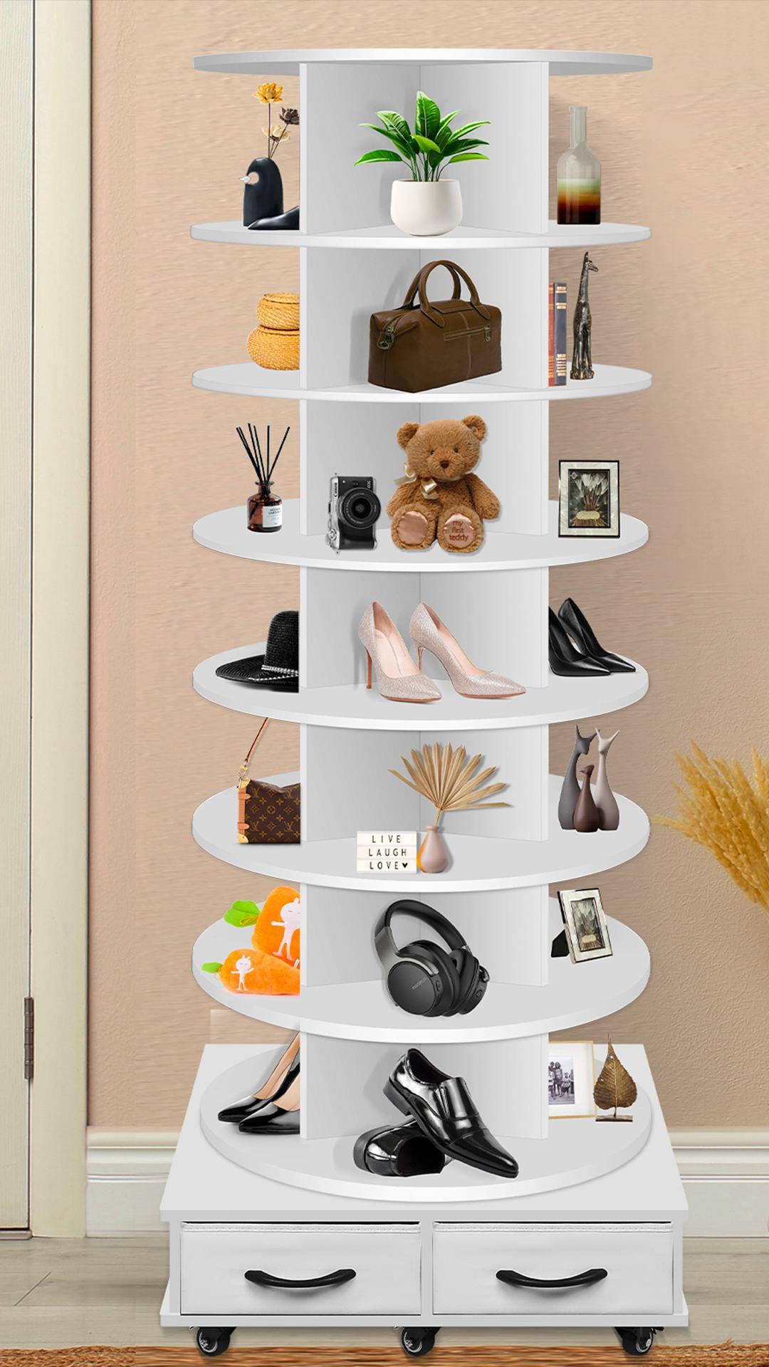 Amazon.com: RUNSUNSPRI 7 Tier Rotating Shoe Rack Tower