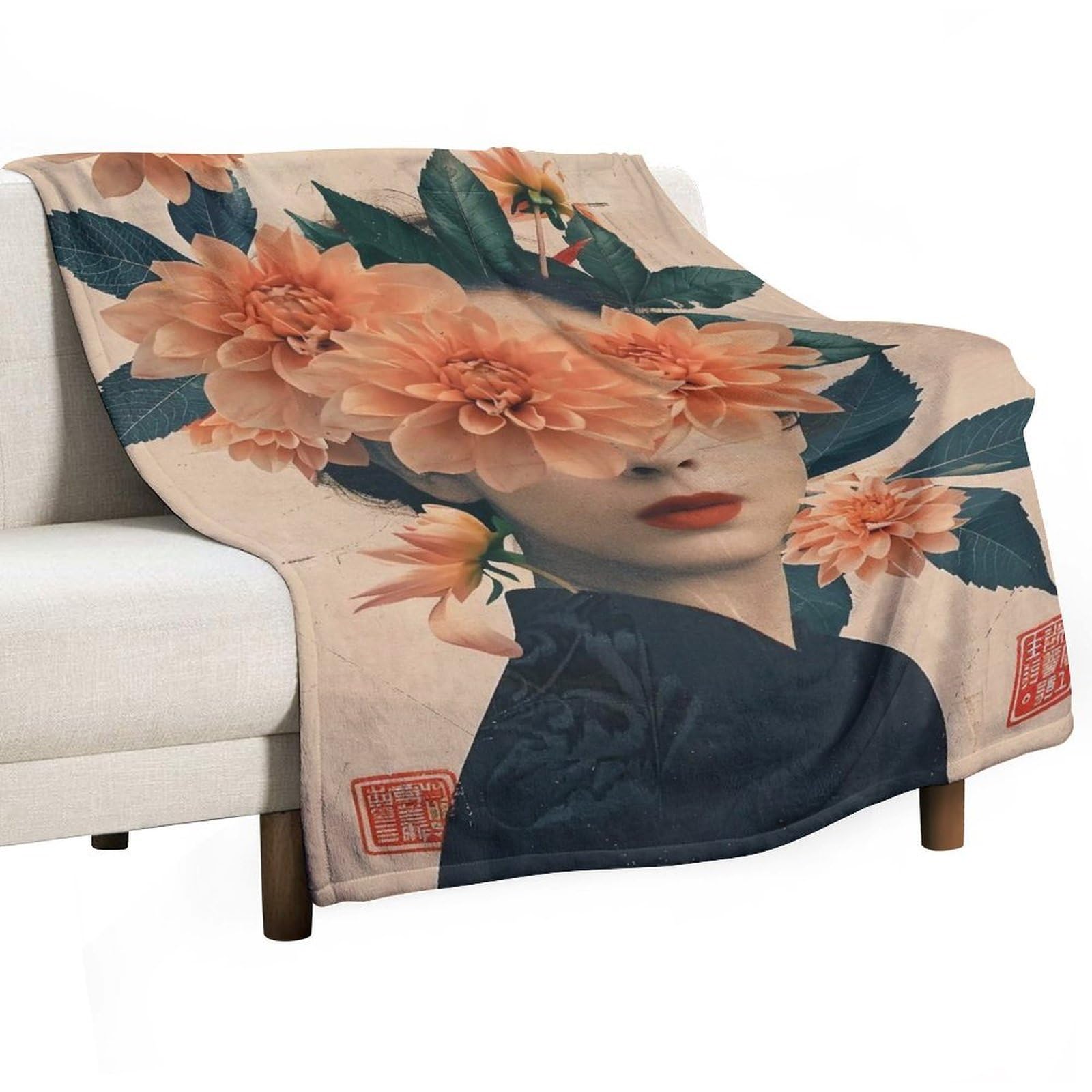 YHGSREUOH Floral Veil 04 Flannel Blankets Fleece Soft Throw Lightweight Plush Gifts for Couch, Bed, Cozy Sofa Plush, Chair, Lovers 130x175cm(50x70in)