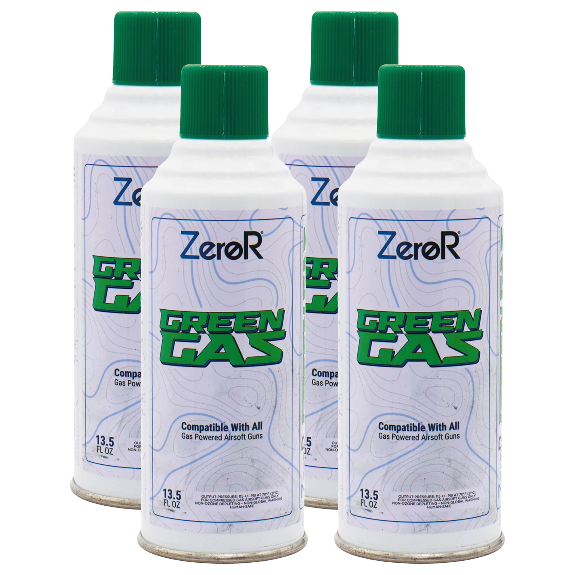 ZeroR® Green Gas | Fuel for Airsoft Pistols | 13.5 fl oz Each (11.8 oz by Total Weight)