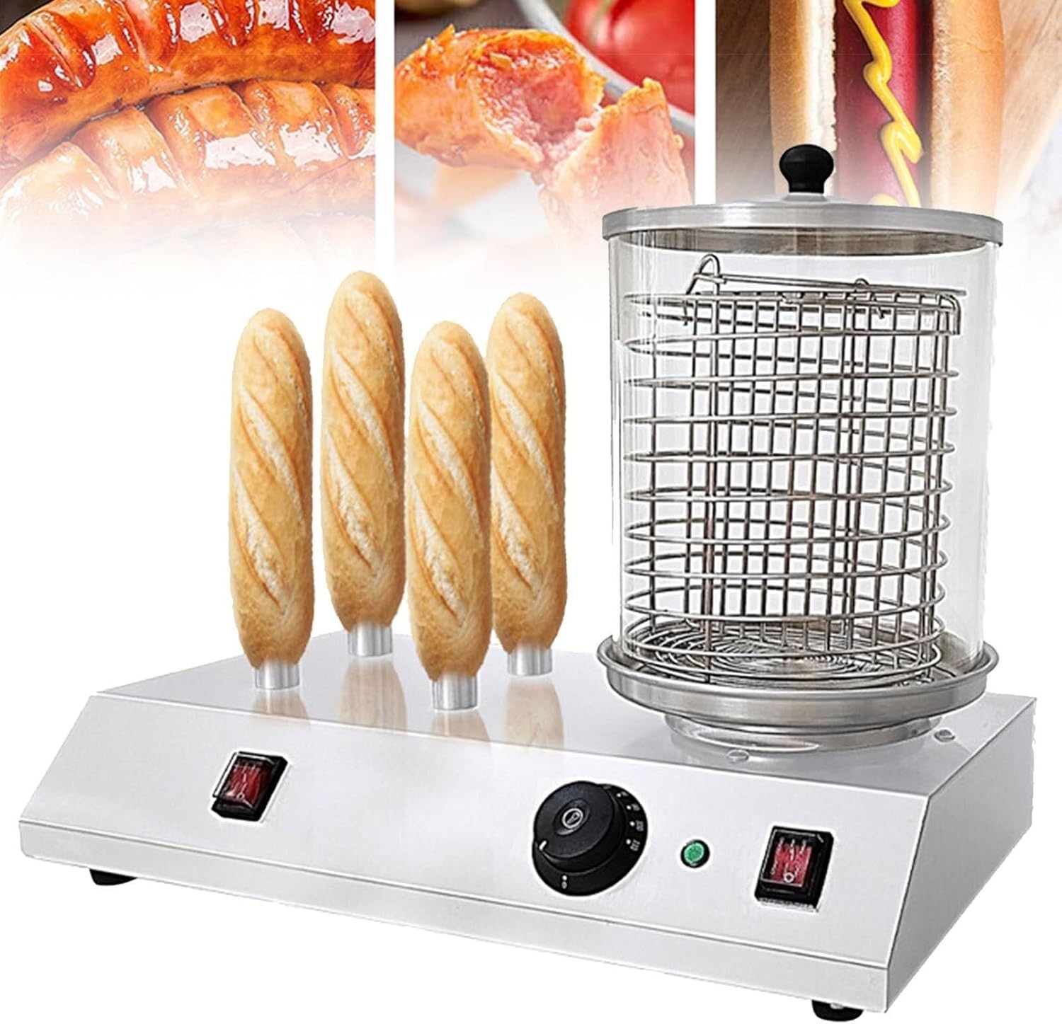 Commercial and home hot dog maker, electric hot dog steamer for hot dogs, egg rolls, sausages