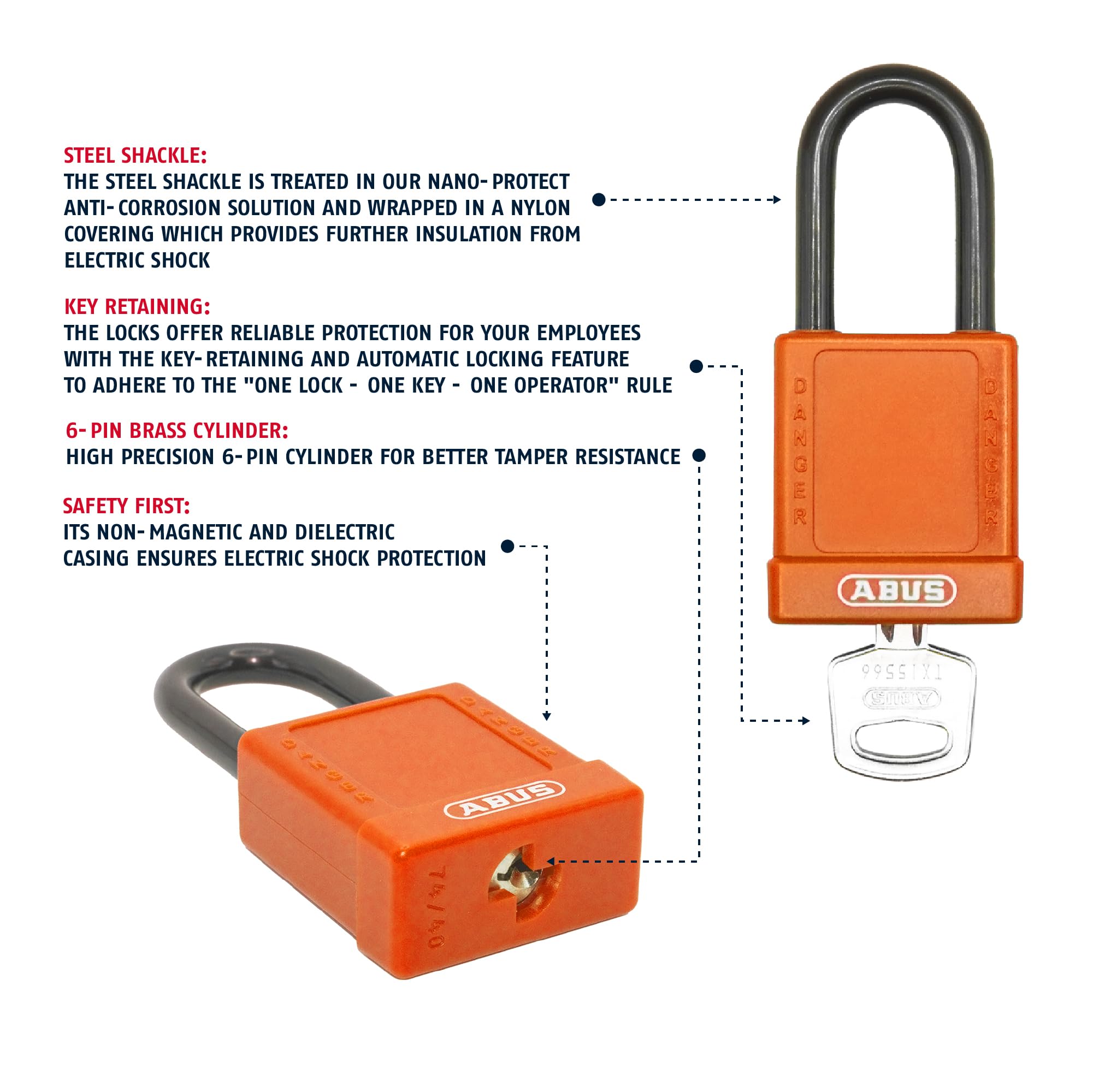 Amazon.co.jp: ABUS オレンジ ロックアウト タグアウト プレミアム