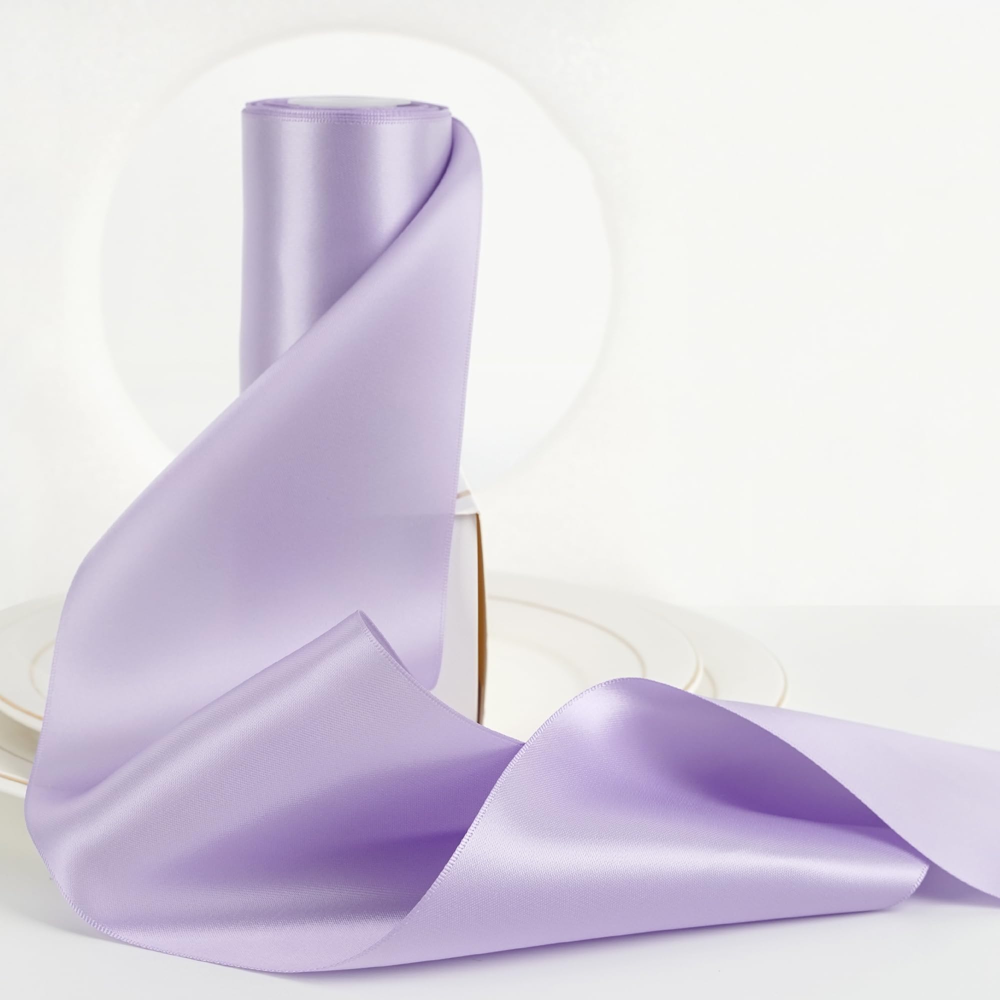 Amazon.com: HUIHUANG 4 inch Wide Satin Lavender Purple 