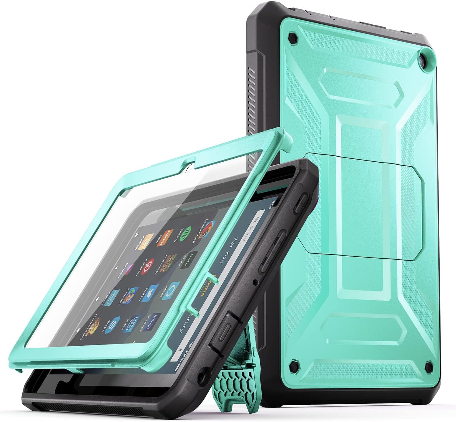 All-New 8 & 8 Plus Tablet 8“,DJ&RPQ Child Adult Friendly with Stand and Screen Protector Incompatible with Sony and Nokia- Green