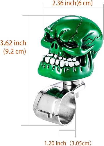Miniatura 3 de Arenbel Asa giratoria con mango de agarre para volante, calavera giratoria, perilla suicida que se adapta a la mayoría de automóviles, camiones,