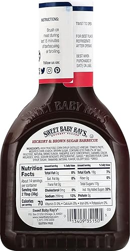 Vista 4 de Sweet Baby Ray's Paquete variado de salsa gourmet sabor a barbacoa, 1 salsa BBQ de miel, 1 salsa barbacoa, 1 salsa BBQ de azúcar morena de nogal y 3