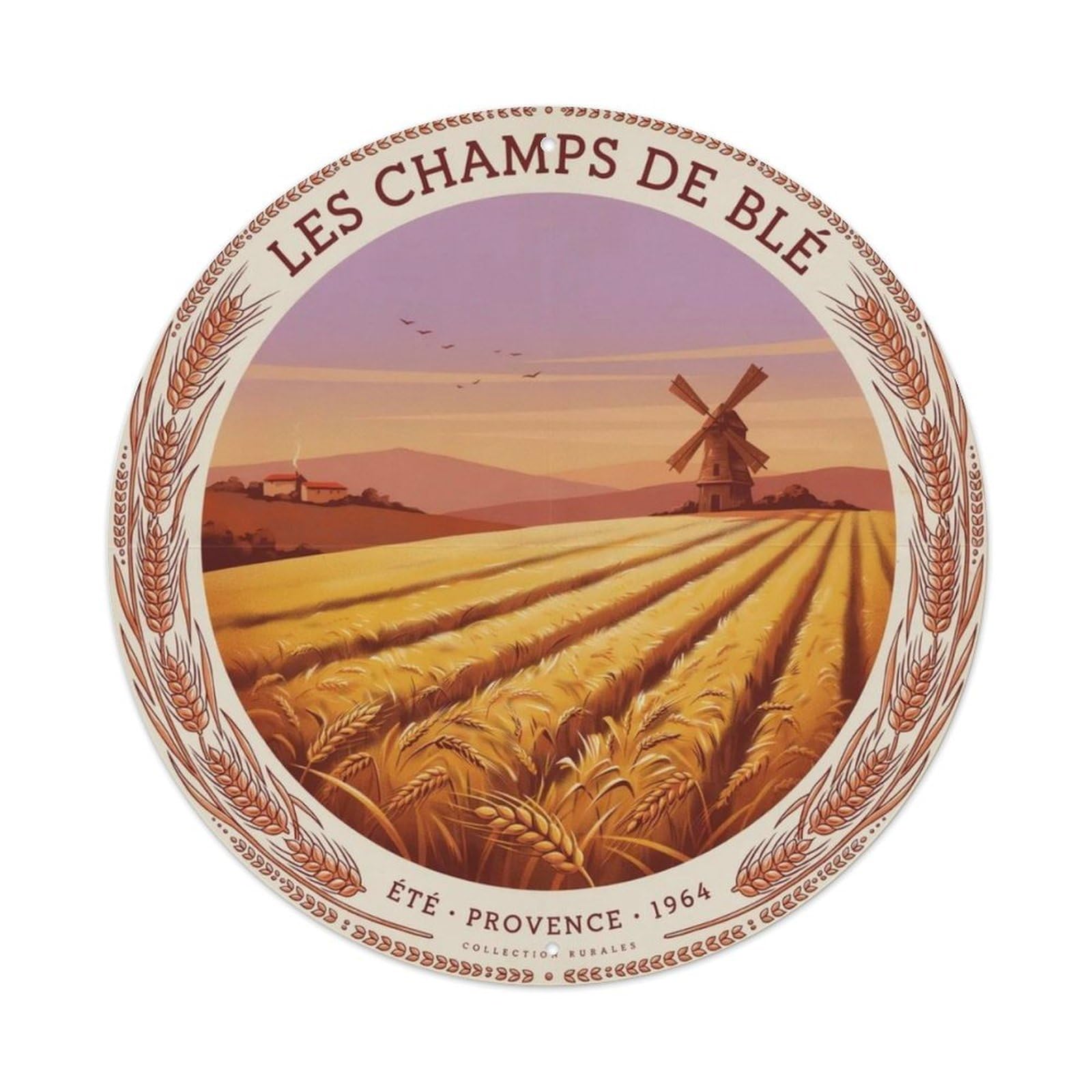 Vintage Wheat Field Metal Tin Sign Plaque