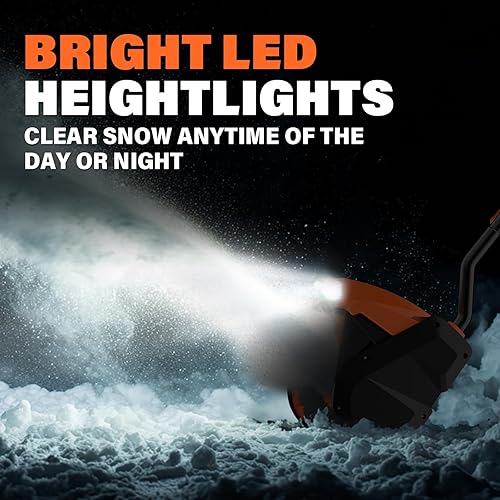 Miniatura 4 de MAXLANDER Pala de nieve inalámbrica de 20 V y 12 pulgadas, pala de nieve eléctrica con batería de 4.0 Ah y cargador