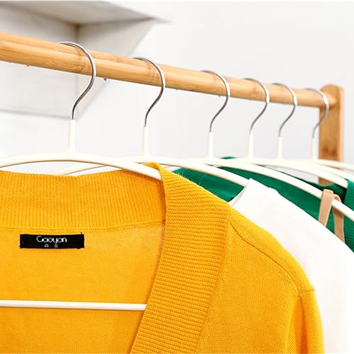 Miniatura 5 de Paquete de 20 perchas doradas  Perchas delgadas antideslizantes resistentes para chaquetas y camisetas  Ahorro de espacio (blanco)