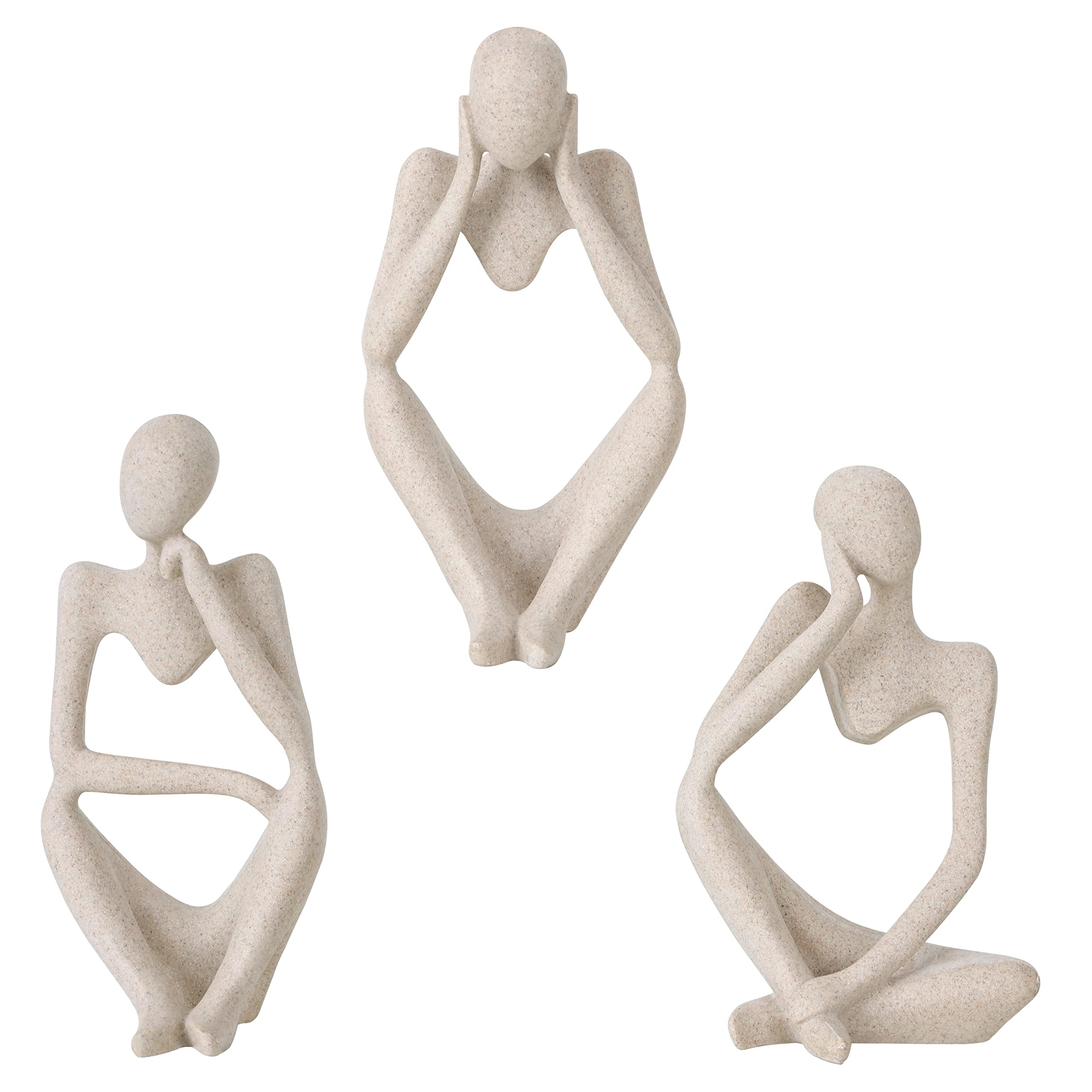 ABOUT SPACE Thinker Statue - Abstract Thinker Sculpture Showpiece Decor,Set of 3 Resin Modern Art Men Figurine for Living Room,Bed Room,Table,Showcase,Office,Desktop,Shelf & Centrepiece Home Decor