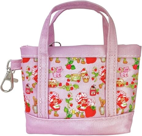 Strawberry Shortcake Mini Tote Bag Charm Keychain Coin Purse Clip