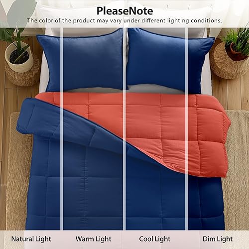 Vista 33 de KASENTEX - Conjunto de acolchado de edredón con fundas reversibles, ultra suave, hipoalergénico y lavable a máquina Turquesa Verde Mar/Azul