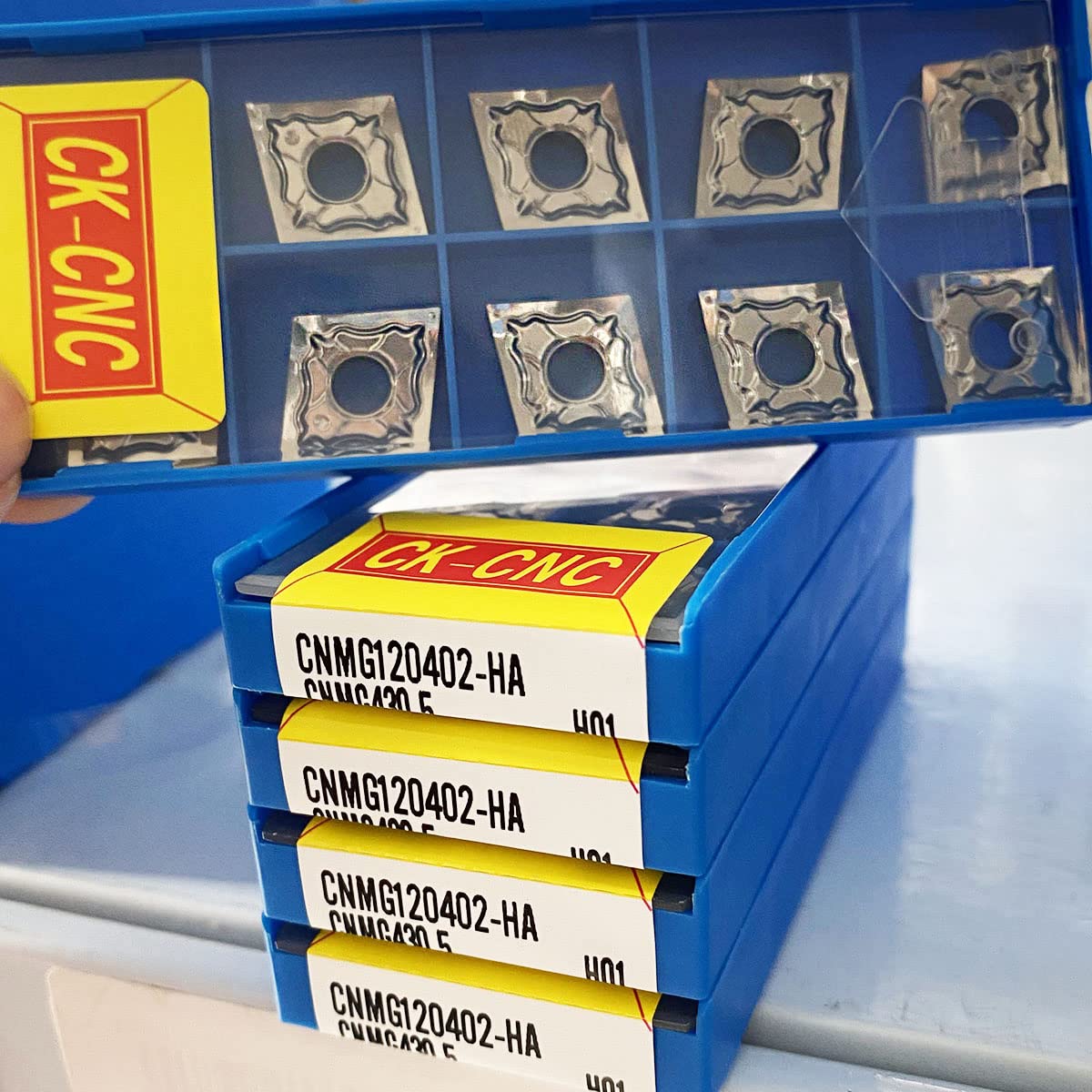 GBJ 50pcs CNMG431 -HA CNMG120404-HA Aluminum Inserts Aluminum Cutter Turning Insert Carbide Inserts for Aluminum and Silicon Carbide Turning Inserts (CNMG431-HA N01)