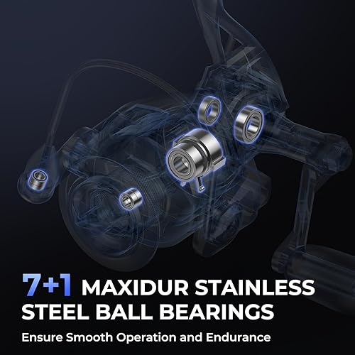 Miniatura 6 de KastKing Megatron Spinning Reel, Freshwater and Saltwater Spinning Fishing Reel, Rigid Aluminum Frame 7+1 Double-Shielded Stainless-Steel BB, Over