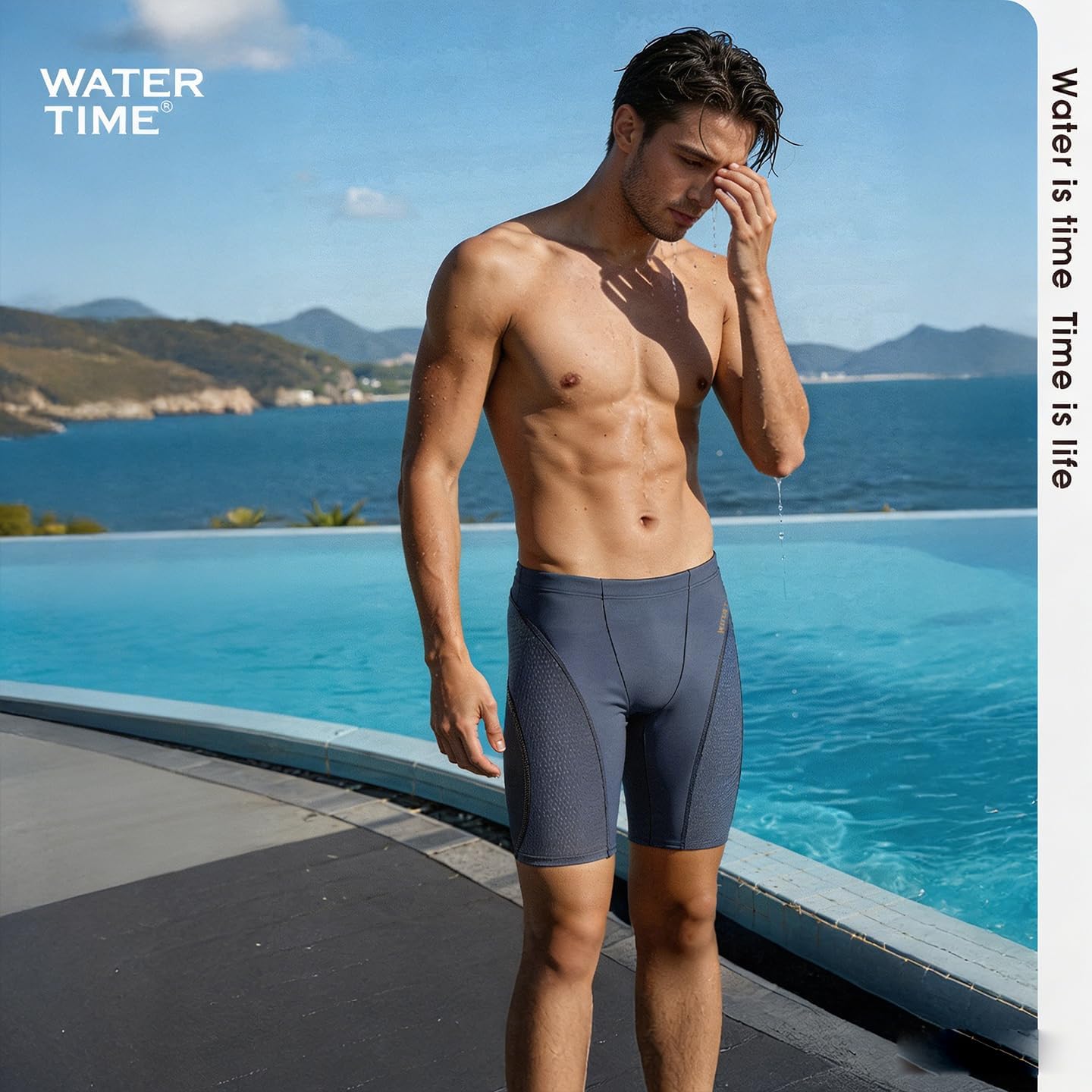 Men's Swim Jammers Quick Dry Compression Swim Trunks | Quick Dry Fabric, Compression Fit, Chlorine Resistant, Breathable Mesh, Flatlock Seams, Lap Swimming, Training