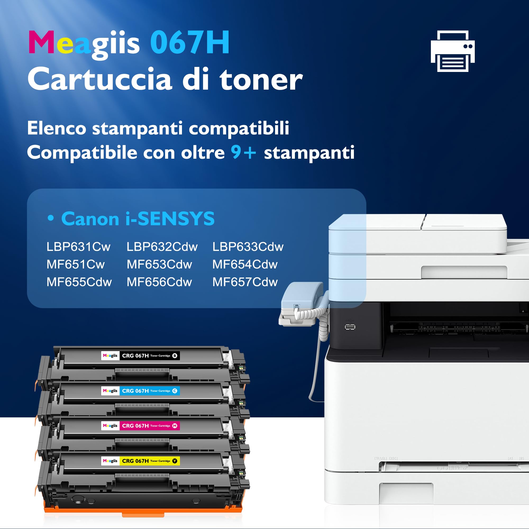 Cartuccia Toner 067H Compatibile Per Canon 067 LBP633Cdw LBP632Cdw - Foto 2