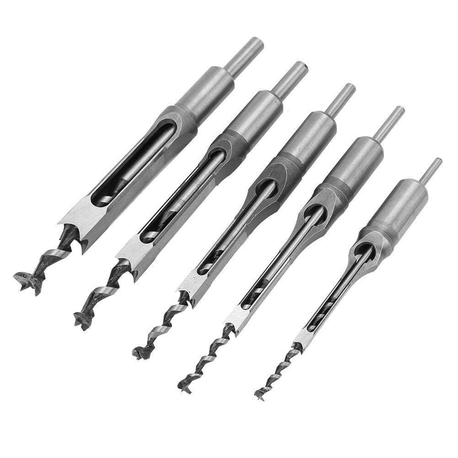 Set Di Punte Da Trapano Per Fori Quadrati Da 5 Pezzi, Scalpello Per Mortasatura, Strumento Per La Lavorazione Del Legno Per Aspetti Della Lavorazione Del Legno