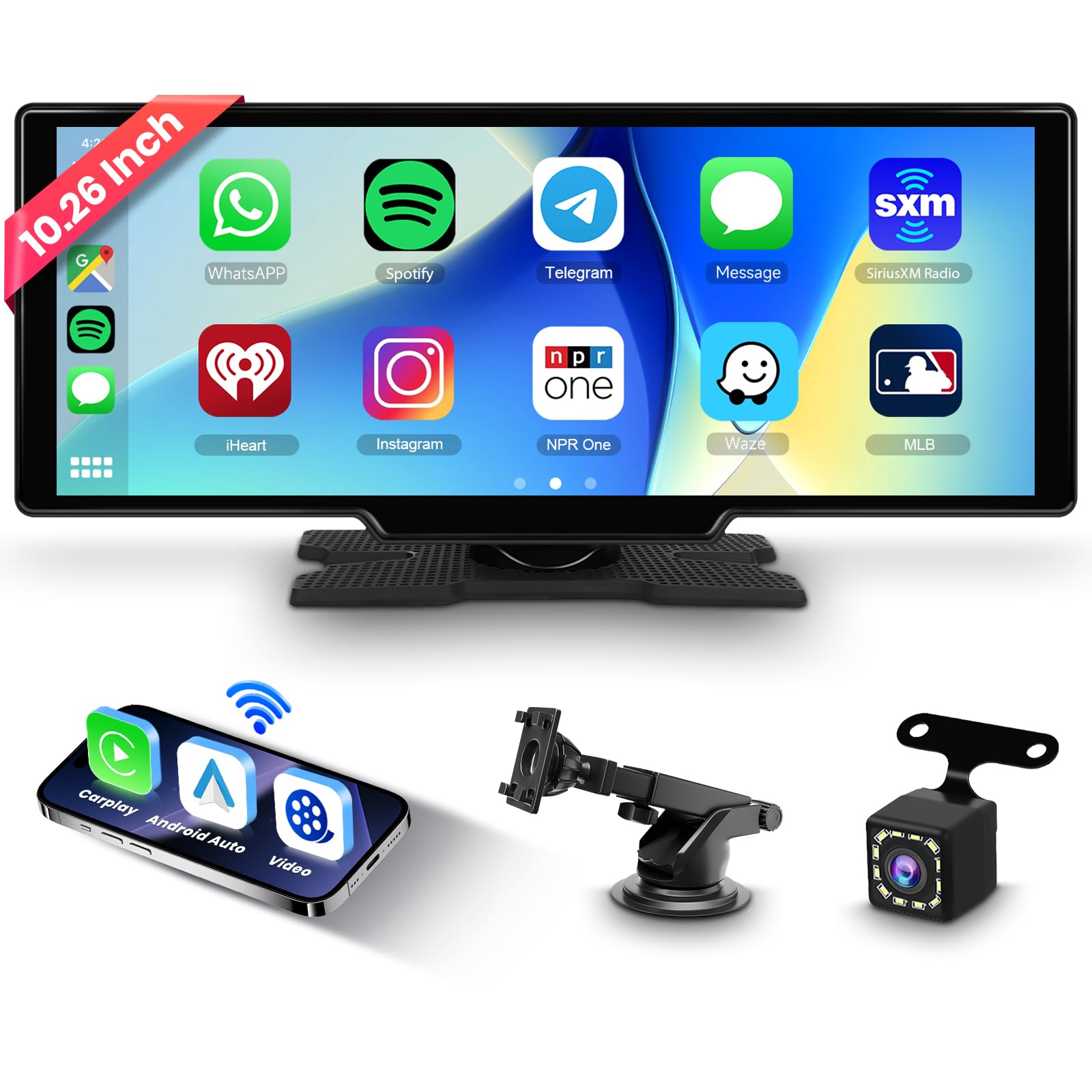 schermo carplay hodozzy portable bluetooth 10,26 pollici