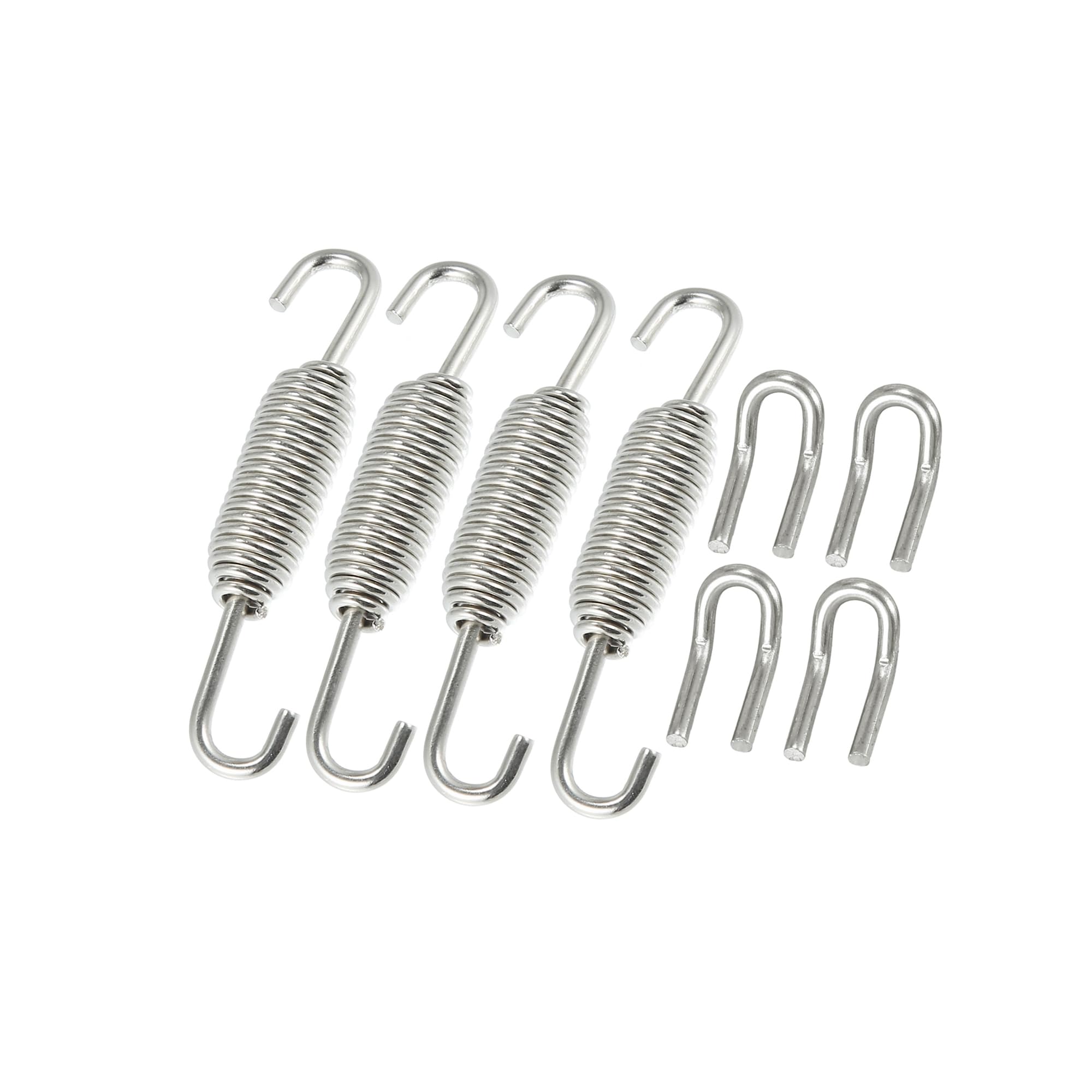 1 Set 31mm 1.22" Motorcycle Exhaust Pipe Spring with U Shape Hooks Stainless Steel Silver Tone Replacement