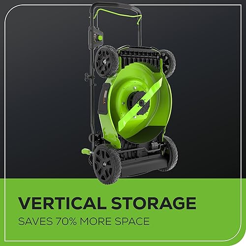 Miniatura 6 de Greenworks Cortacésped eléctrico inalámbrico sin escobillas de 80 V 21 pulgadas + soplador axial de hojas (500 CFM) + recortadora de cuerda de 13