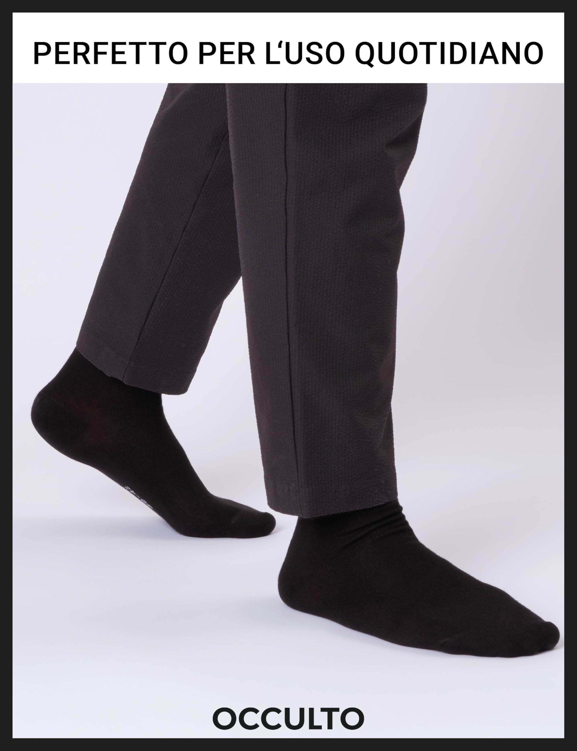 Occulto - Calze da uomo in cotone per il lavoro e per il tempo libero in diversi colori (confezione da 10 paia)