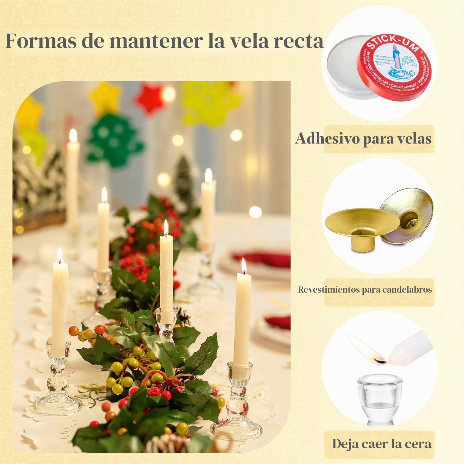 Candelabro de Vidrio Hewory: 20 Candelabros Cónicos a Granel Transparentes Candelabros Decoración del Centro de Bodas Fiesta Decoración de la Mesa de Navidad