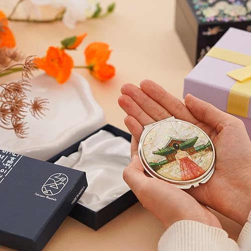 Miniatura 4 de February Mountain Espejo compacto de madreperla  Regalo de doble aumento para mujeres, mamá, hermana, idea de cumpleaños o Navidad (1, paseo