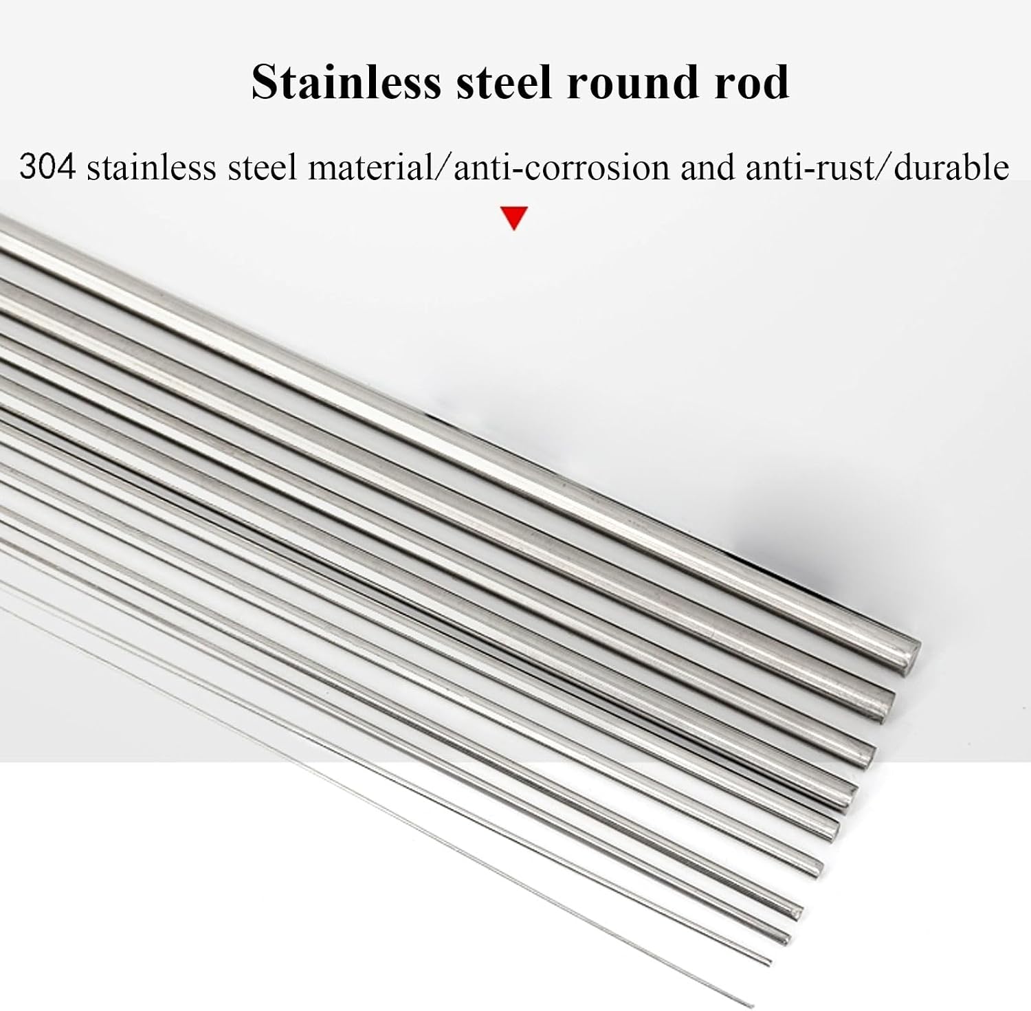 304 Stainless Steel Round Rod, Diameter 22Mm-26Mm Metal Bar Solid Shaft Rods for Industry Metal Working Hobbies DIY Craft,Diameter 26mm
