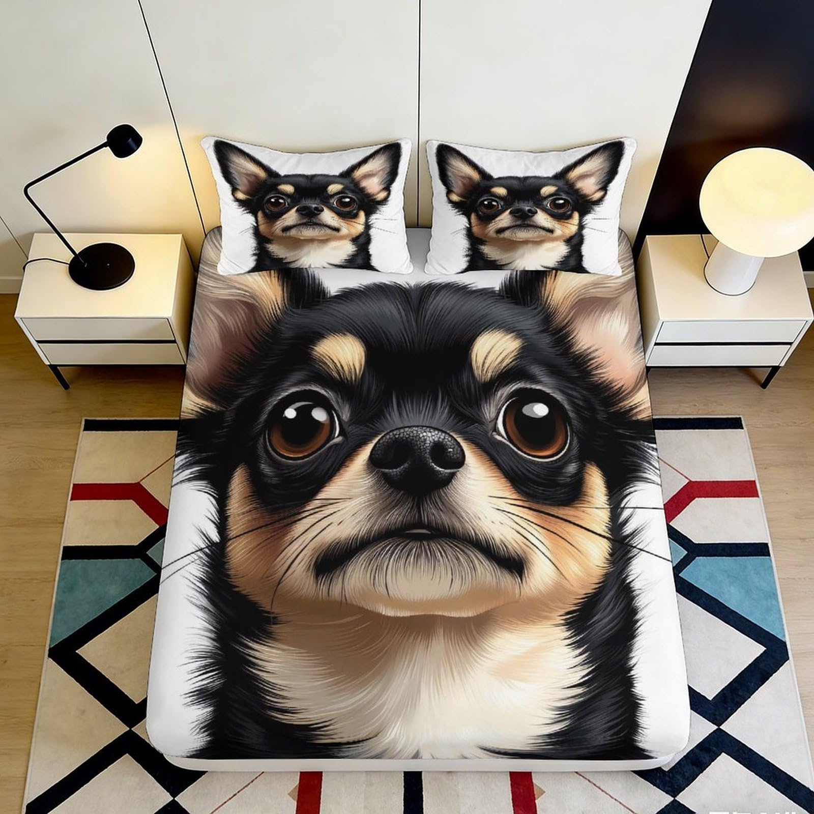 Dhbaneiok Style-6 3D Printed Dog Face Fitted Sheet Microfiber Soft Anti-Slip Animal Pattern Bed Cover For Bedroom Guest Room Easy Care 90X200x25cm