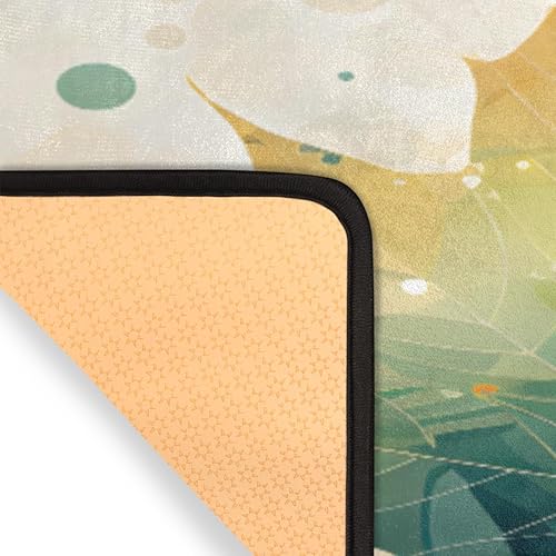 Miniatura 5 de Pardick 2 Pieces Bath Mat Set, Graffiti Maple Leaves U-Shaped Bath Mat Toilet Rug Bathroom Mat Set with Bath Rug Mat, Abstract Leaves Mat for