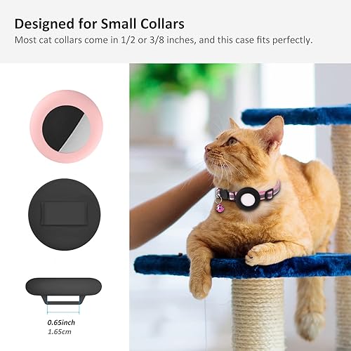 Miniatura 8 de Soporte para collar Airtag para gato, pequeño soporte para collar de gato compatible con Apple Airtag GPS Tracker, paquete de 2 fundas impermeables
