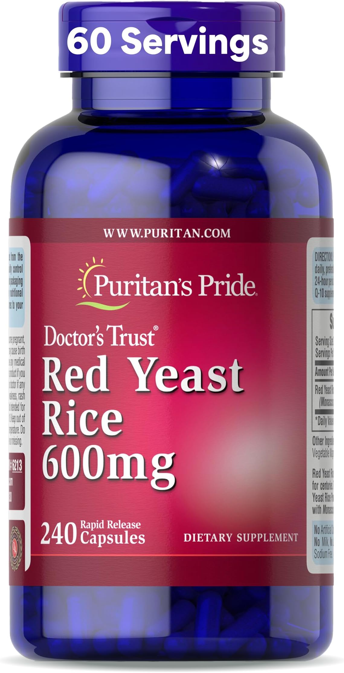 Red Yeast Rice 600 mg-240 Capsules