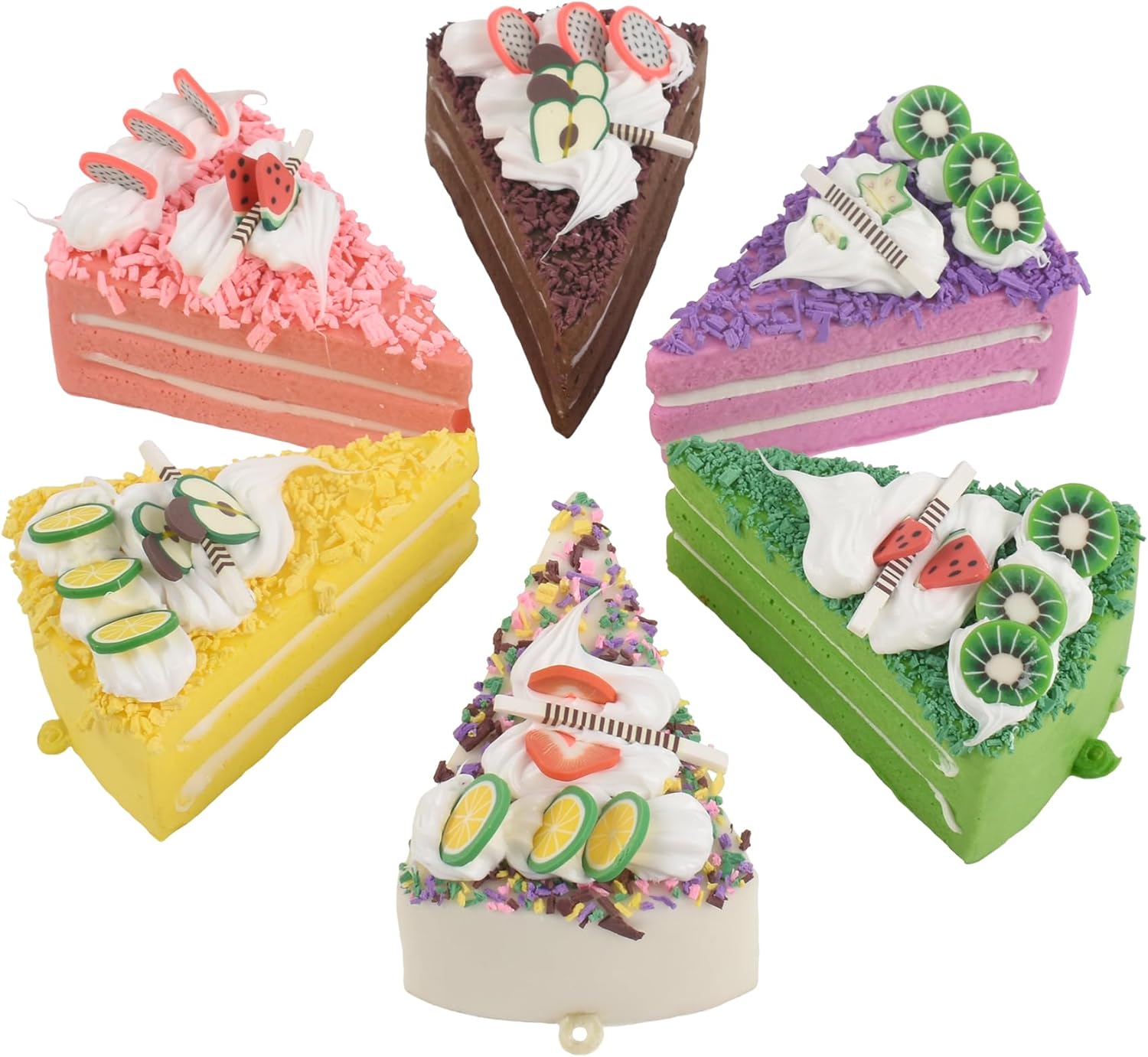 HUIANER Fake Cake Dessert 6PCS Artificial Simulation Cake Food Model Faux Dessert for Home Kitchen Decoration Display Photography Props