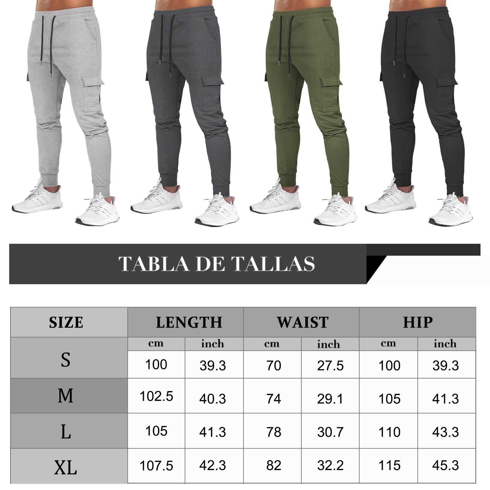 Suwangi Pantalon de Jogging pour Homme Survetement Jogger de Sport Léger Taille Élastique en Coton avec Poches
