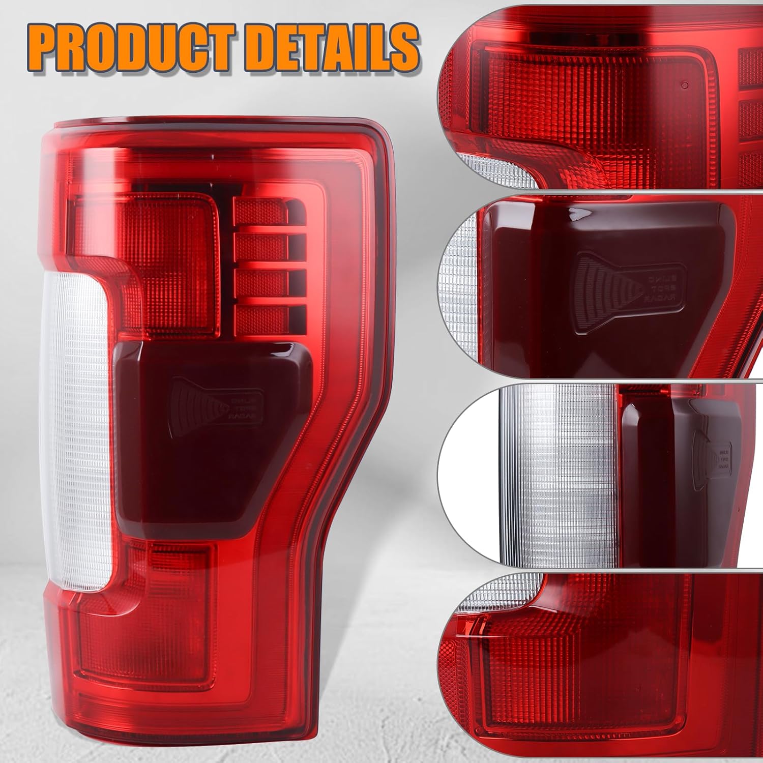 RH LED Tail Light W/Blind Spot Assembly Compatible With 2017-2019 Ford F250 F350 F450 F550 Super Duty Tail Lamp (Blind Spot Module NOT Included) Right Passenger Side Replacement FO2801262 HC3Z13404C