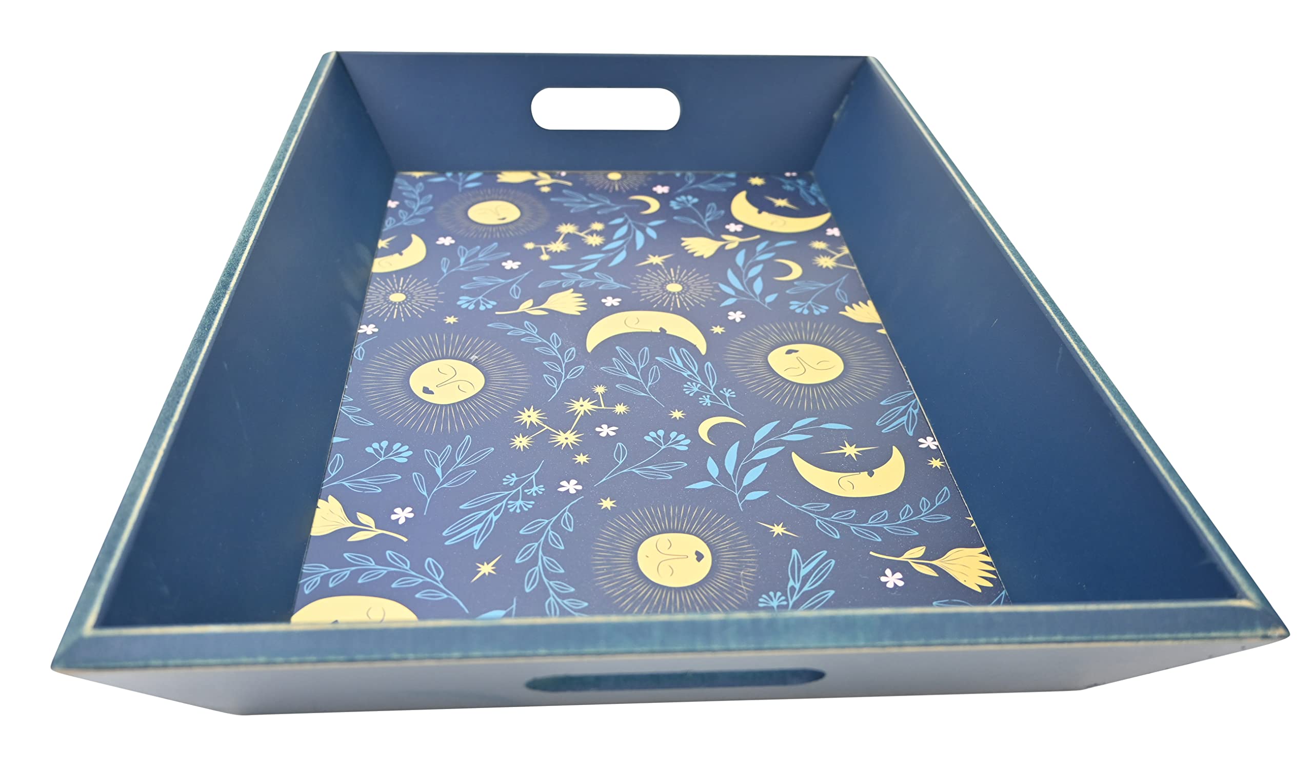 Boston Warehouse Plateau de Service Soleil et Lune céleste, 45,7 cm, Bleu