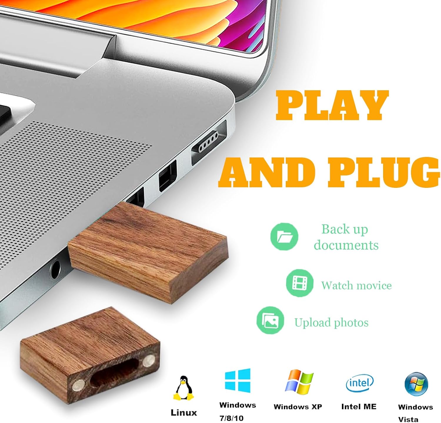 Wood USB Flash Drive with Wooden Gift Box TATMOHIK 32GB USB 3.0 Wedding Wood Flash Drive Box Walnut Wooden Thumb Drive for Keepsakes for Wedding/Birthday/Valentines Day