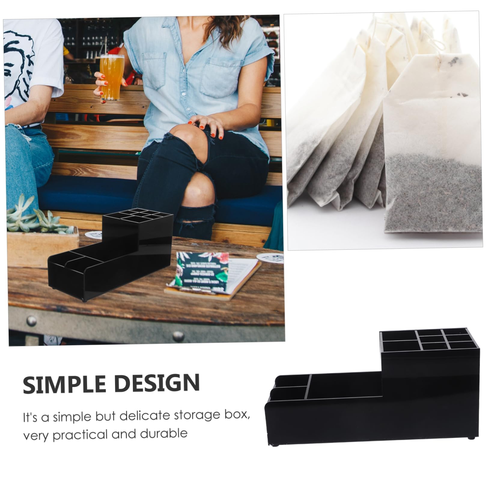 TOPBATHY Barra Extensible Organizador Compartimentos Dispensador Servilletas Accesorios Bar Exteriores