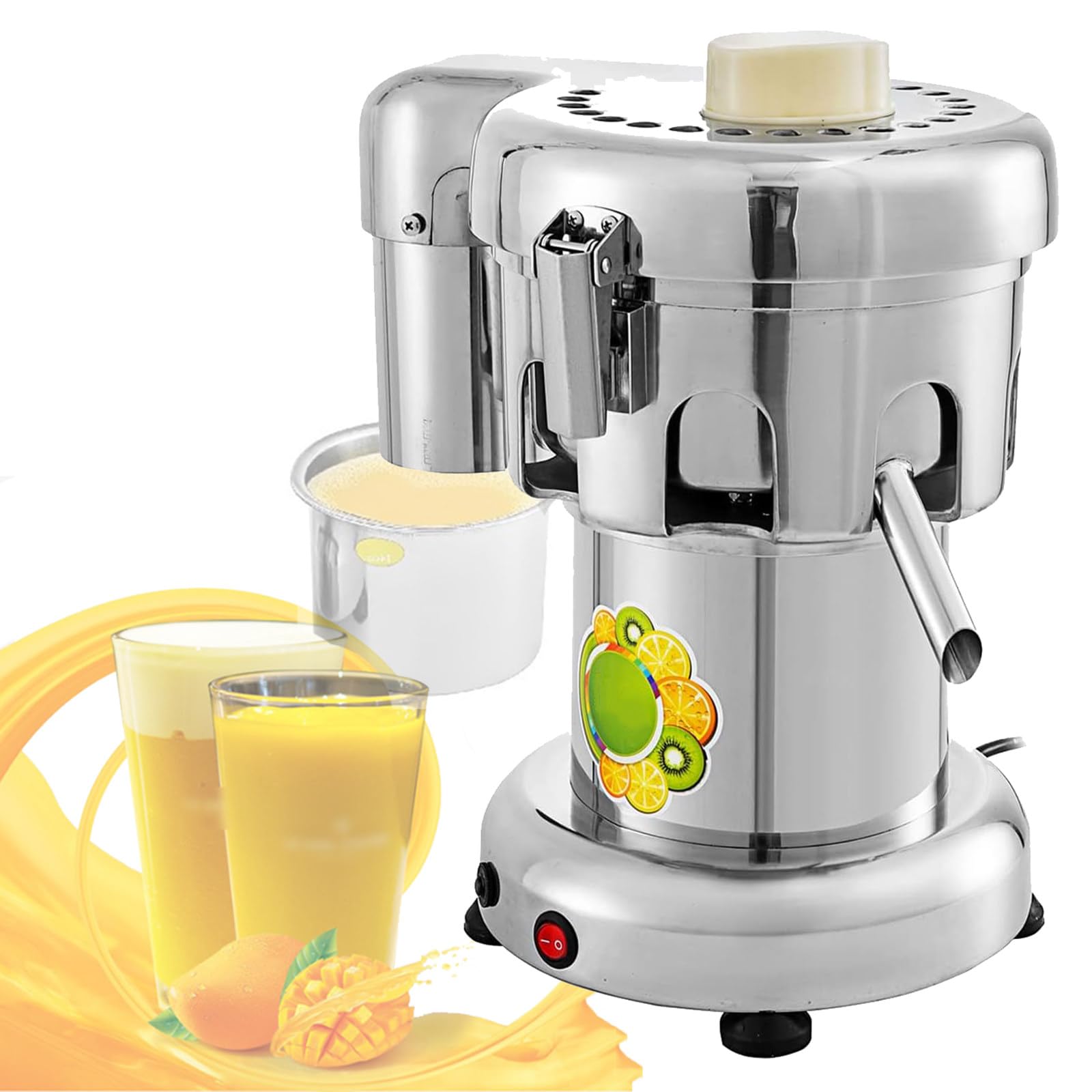 MYUYEE Automatic Cold Press Juicer Machines 550W Centrifugal Juicer Extractor for Whole Fruit and Vegetable, with Triple Filter, Safety Lock, Easy to Clean