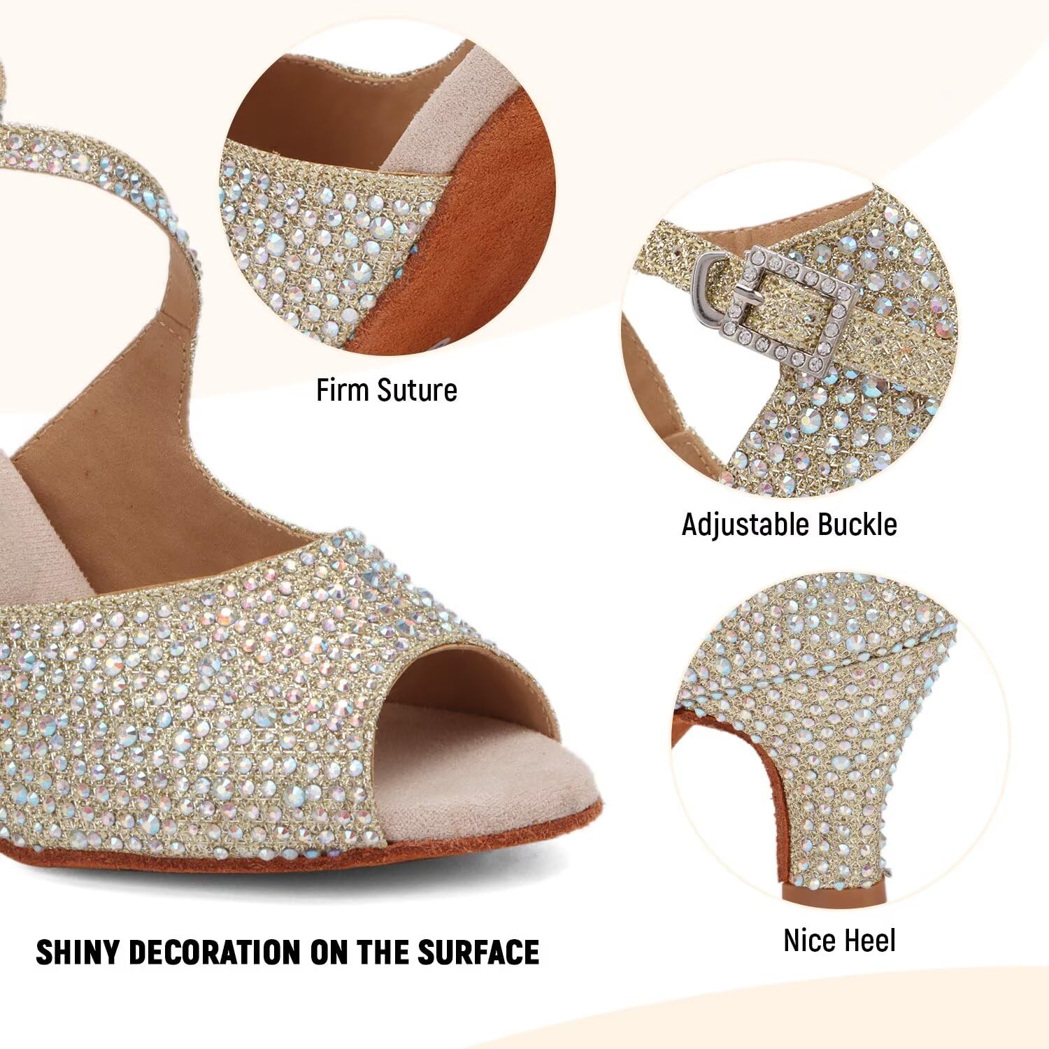 Zapatos de Baile Latino para Mujer Satén Salsa Salón Zapatos de Baile de Boda para Principiantes sociales Salsa Latin Dancing Party